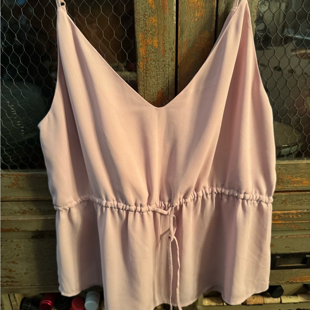 Babaton Pink Camisole with Relaxed Fit and Tie Front